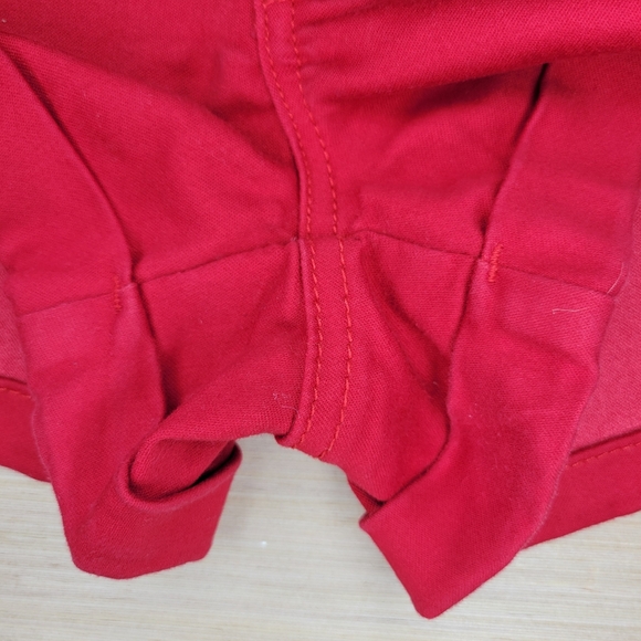 Red High-Rise Button Fly Shorts - Size 8 EU 29 Cowgirl Y2K Twee Americana Indie - Picture 5 of 10